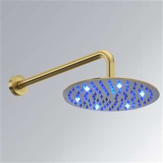 Fontana Dublin Rainfall LED Gold Shower Head