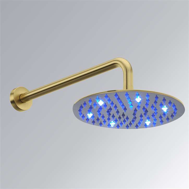 Fontana Dublin Rainfall LED Gold Shower Head