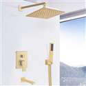 Prague Three Way Gold Single Handle Mixer with Hand Shower Set