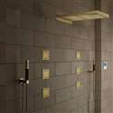 Contemporary Gold Finish Led Shower Head