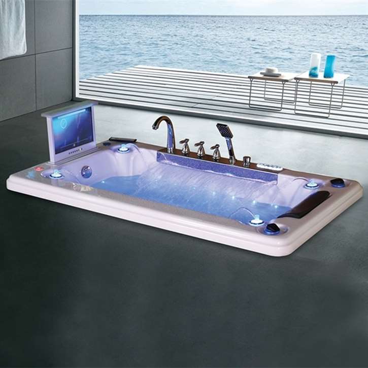 Napoli One Person Drop-In Combo Massage Bathtub with LCD TV