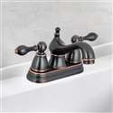 Oil Rubbed Bronze Commercial Bathroom Vanity Sink 4" Centerset Lavatory Faucet