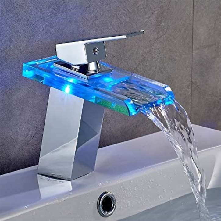 Fontana LED Glass Multiple Color Changed Bathroom Sink Faucet