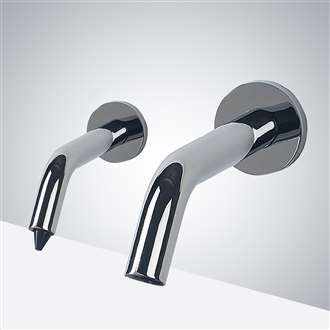 Reno Chrome Finish Wall Mount Dual Automatic Commercial Sensor Faucet And Soap Dispenser