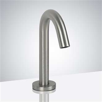 Fontana Carpi Brushed Nickel Finish Goose Neck Deck Mount Automatic Commercial Sensor Faucet