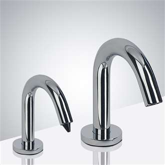 Fontana Denver Goose Neck Chrome Finish Dual Automatic Commercial Sensor Faucet And Soap Dispenser