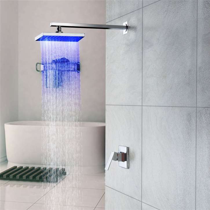 Fontana Wall Mounted LED Rainfall Showerhead