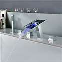 Fontana Waterfall LED Bathtub Faucet with Handheld Shower