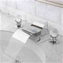 Fontana Santo Chrome Waterfall Bathroom Sink Faucet