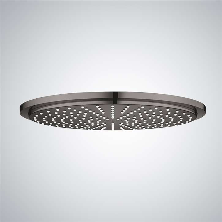 Fontana 12" Matte Black Round LED Rainfall Showerhead