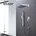 Bravat Wall Mount Rainfall Shower Set System