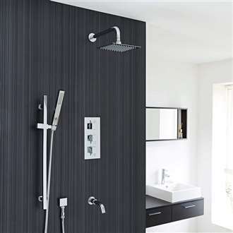 Fontana Liverpool Wall Mount Thermostatic Rainfall Shower Set System