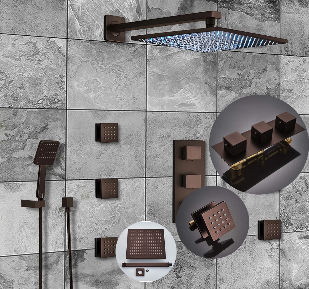 Fontana Sierra Light Oil Rubbed Bronze LED Shower System