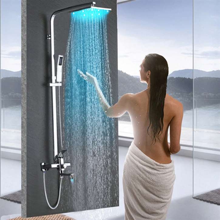 Shower Faucet, LED Rainfall Shower Head with Handheld Shower and Shower Faucet